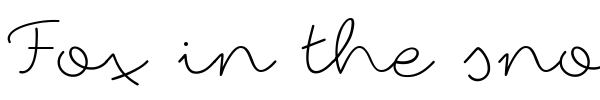 Fox in the snow font preview